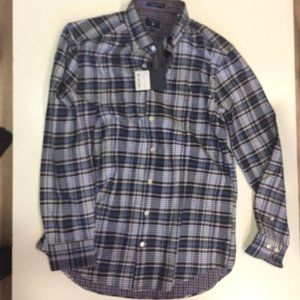 GANT Long Sleeve Shirt Winter Double Face Check Lapis Blue Regular Fit Size M